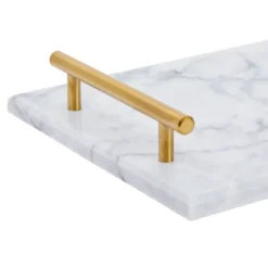 Rectangle Marble Serving Tray, Jewelry Trinket Tray, Perfume Tray, Bathroom Toilet Vanity Tray With Handle (White 15"x7.5"x0.4") -Home Furnishing Store GUEST 3c115f86 d6aa 4d88 9e55 81259ca49ba9