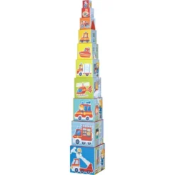 HABA Fire Brigade Sturdy Cardboard Nesting & Stacking Cubes