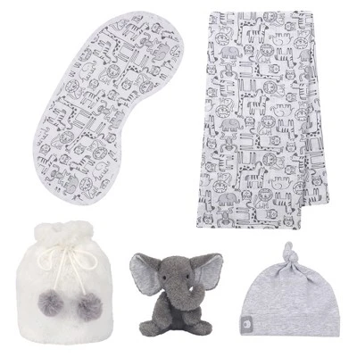 5 Piece Gray/White Luxury Soft Baby Gift Bag For Infant/Newborn 1 5 Piece Gray/White Luxury Soft Baby Gift Bag For Infant/Newborn