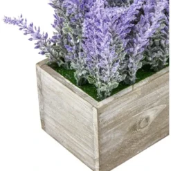 Artificial Lavender Fake Flower Plant In Rustic Pot Wooden Box For Decorations -Home Furnishing Store GUEST 3ff1a113 cc60 41ac a0a8 bb495782a8e7