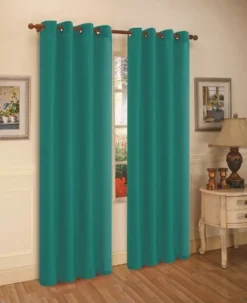 J&V TEXTILES 2 Panels Solid Grommet Faux Silk Window Curtain Drapes Treatment 58" Wide And 84" Length (Black) -Home Furnishing Store GUEST 4001bab7 9772 42d0 9859 fcc2a50f5901
