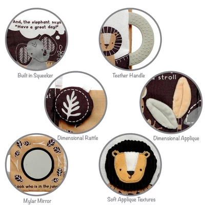 Lambs & Ivy Jungle Story Developmental Soft Book & Lion Plush Toy Gift Set 3 Lambs & Ivy Jungle Story Developmental Soft Book & Lion Plush Toy Gift Set - Image 3