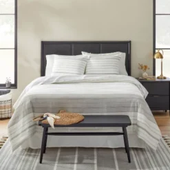 Alternating Pinstripe Duvet & Sham Set Gray/Cream - Hearth & Hand™ With Magnolia 7 Alternating Pinstripe Duvet & Sham Set Gray/Cream - Hearth & Hand™ With Magnolia -Home Furnishing Store GUEST 40f44a97 3e84 4de5 8627 270194ca37dc