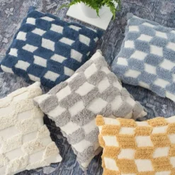 18"x18" Tufted Diag Checkers Square Throw Pillow - Nicole Curtis 12 18"x18" Tufted Diag Checkers Square Throw Pillow - Nicole Curtis -Home Furnishing Store GUEST 419a639c df6d 4fca be2c 2baa0a62e3a8