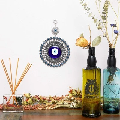 Okuna Outpost Evil Eye Wall Hanging, Turkish Amulet Decoration (Blue Glass, 5 Inches) 1 Okuna Outpost Evil Eye Wall Hanging, Turkish Amulet Decoration (Blue Glass, 5 Inches)