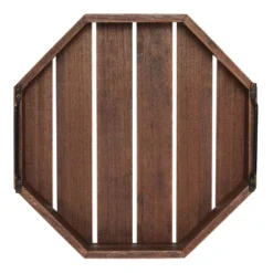 Decorative Rustic Wooden Serving Tray With Metal Handles For Candles, Coffee Table, Farmhouse Home Decor (11.75 X 11.75 X 2.75 In) -Home Furnishing Store GUEST 42c2667e 9e25 41e0 b53c 013bd0a0d75f