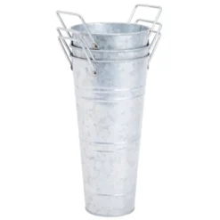 Farmlyn Creek 4-Pack 10-Inch Galvanized Flower Buckets With Handles, Metal Floral Vases For Fresh Flowers And Dried Floral Table Arrangements -Home Furnishing Store GUEST 4311cfc1 2e96 4217 98a2 dd98085a1f6d