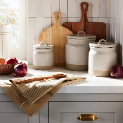 Dry Goods Stoneware Crock Canister Warm Gray/Clay - Hearth & Hand™ With Magnolia 1 Dry Goods Stoneware Crock Canister Warm Gray/Clay - Hearth & Hand™ With Magnolia
