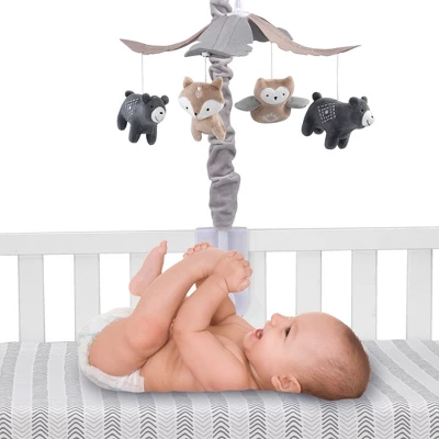 Lambs & Ivy Woodland Forest Gray/Tan Musical Baby Crib Mobile Soother Toy 1 Lambs & Ivy Woodland Forest Gray/Tan Musical Baby Crib Mobile Soother Toy