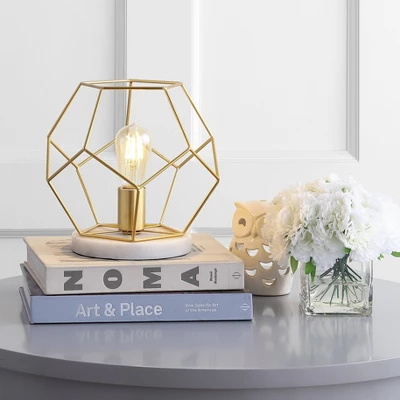 10" Metal/Marble James Table Lamp (Includes LED Light Bulb) Brass - Jonathan Y 1 10" Metal/Marble James Table Lamp (Includes LED Light Bulb) Brass - Jonathan Y