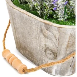 Artificial Lavender Fake Flower Plant In Rustic Oval Wooden Box For Decorations -Home Furnishing Store GUEST 45cfeb23 a3b0 4105 9eec c7d6f00d690e