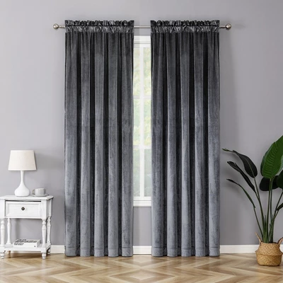 Kate Aurora Royal Living 2 Pack Rod Pocket Light Filtering Velvet Window Curtain Panels 7 Kate Aurora Royal Living 2 Pack Rod Pocket Light Filtering Velvet Window Curtain Panels - Image 7