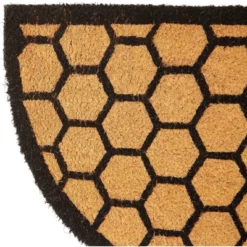 Juvale Honeycomb Half Circle Rug, Natural Coir Bee Welcome Mat, Nonslip For Indoor And Outdoor Entrance, 17 X 30 In -Home Furnishing Store GUEST 492130da b428 443e 9ec1 1ab25ef084d1