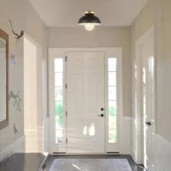 8.5" 1-Light Paulina Classic Industrial Iron LED Flush Mount Painting - JONATHAN Y -Home Furnishing Store GUEST 4991b914 c33d 4c6d bf88 7235eab03700