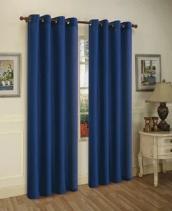 J&V TEXTILES 2 Panels Solid Grommet Faux Silk Window Curtain Drapes Treatment 58" Wide And 84" Length (Black) -Home Furnishing Store GUEST 4ad7e8b9 dd42 427c a76a 2095dd480fc8
