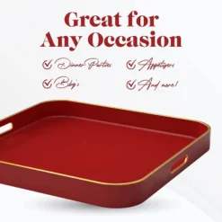 American Atelier Square Tray With Gold Trimming & Handles -Home Furnishing Store GUEST 4adbde58 1c9a 43cc a1a1 e72450634c66