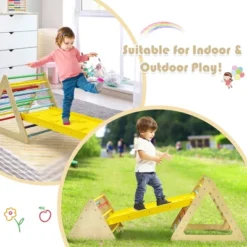Costway 3 In 1 Kids Climbing Ladder Set 2 Triangle Climbers W/Ramp For Sliding & Climbing 17 Costway 3 In 1 Kids Climbing Ladder Set 2 Triangle Climbers W/Ramp For Sliding & Climbing -Home Furnishing Store GUEST 4bbd89b9 d982 4e33 8eb2 180b6af9524f