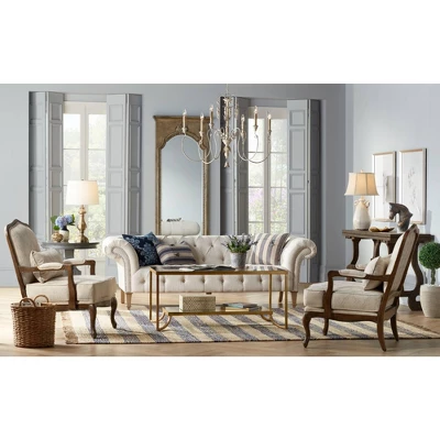 Regency Hill Traditional Table Lamp 26" High Antique Brass Candlestick White Fabric Drum Shade For Living Room Family Bedroom Bedside 6 Regency Hill Traditional Table Lamp 26" High Antique Brass Candlestick White Fabric Drum Shade For Living Room Family Bedroom Bedside - Image 6