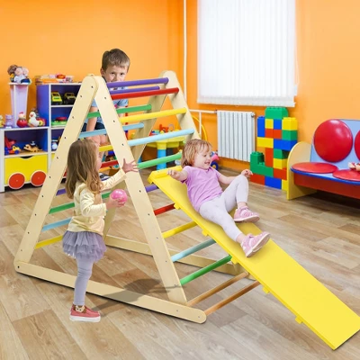 Costway Foldable Wooden Climbing Triangle Indoor Climber W/Ladder For Baby Toddler 8 Costway Foldable Wooden Climbing Triangle Indoor Climber W/Ladder For Baby Toddler - Image 8