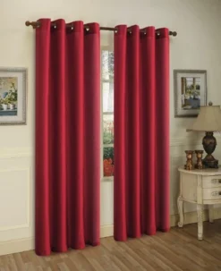 J&V TEXTILES 2 Panels Solid Grommet Faux Silk Window Curtain Drapes Treatment 58" Wide And 84" Length (Black) -Home Furnishing Store GUEST 4cd74a0d b411 4e1f a9ba 40f59168ae9e
