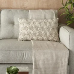 Mina Victory Life Styles Denim Roses Throw Pillow -Home Furnishing Store GUEST 4da604c5 b91a 4e56 a564 fa658c74ef87