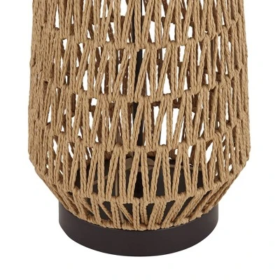 360 Lighting San Carlos Modern Coastal Table Lamp 29" Tall Natural Rattan Wicker Oatmeal Fabric Drum Shade For Bedroom Living Room Bedside Nightstand 6 360 Lighting San Carlos Modern Coastal Table Lamp 29" Tall Natural Rattan Wicker Oatmeal Fabric Drum Shade For Bedroom Living Room Bedside Nightstand - Image 6