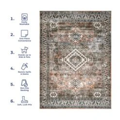 NuLOOM Bowie Machine Washable Pattern Area Rug -Home Furnishing Store GUEST 506686ea 2756 4de3 9253 3182daac5a7a