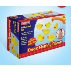 Kidzlane Fishing Game Bathtub Toys, 6 Rubber Ducks & 1 Toy Pole