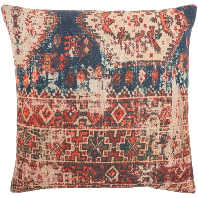 Persian Print Square Throw Pillow Red - Nicole Curtis 7 Persian Print Square Throw Pillow Red - Nicole Curtis - Image 7