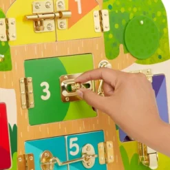 Battat Education Knock-Knock Who's Inside? Lock & Latch Board