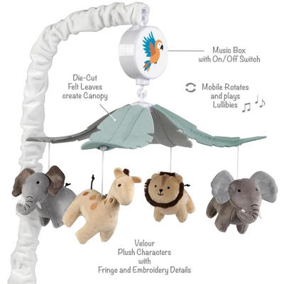 Lambs & Ivy Jungle Friends Musical Baby Crib Mobile Animals Soother Toy 3 Lambs & Ivy Jungle Friends Musical Baby Crib Mobile Animals Soother Toy - Image 3