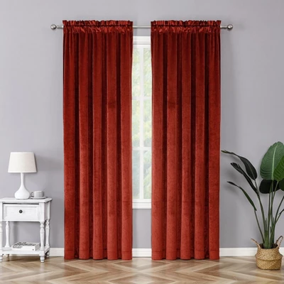 Kate Aurora Royal Living 2 Pack Rod Pocket Light Filtering Velvet Window Curtain Panels 8 Kate Aurora Royal Living 2 Pack Rod Pocket Light Filtering Velvet Window Curtain Panels - Image 8
