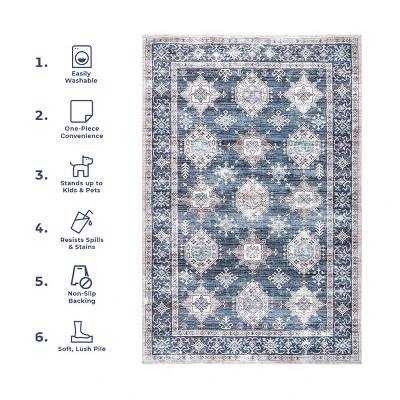 NuLOOM Finley Machine Washable Vintage Distressed Area Rug 9 NuLOOM Finley Machine Washable Vintage Distressed Area Rug - Image 9