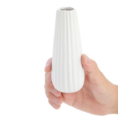 Juvale Set Of 6 White Ceramic Bud Vases For Flowers, Centerpieces, Home Decor, 1 X 6 In 4 Juvale Set Of 6 White Ceramic Bud Vases For Flowers, Centerpieces, Home Decor, 1 X 6 In - Image 4