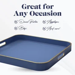 American Atelier Blue Square Large Tray With Gold Trimming & Handles 10 American Atelier Blue Square Large Tray With Gold Trimming & Handles -Home Furnishing Store GUEST 55e5f5a6 6d09 470e 8a79 dae8d456e44c
