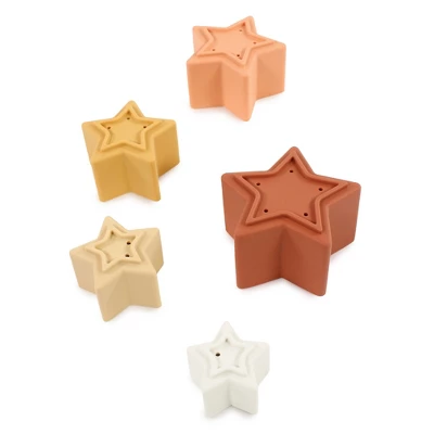 Hudson Baby Infant And Toddler Silicone Toy Stacking Cups, Star, One Size 2 Hudson Baby Infant And Toddler Silicone Toy Stacking Cups, Star, One Size - Image 2