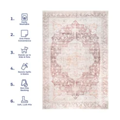 NuLOOM Rosa Machine Washable Distressed Vintage Medallion Area Rug -Home Furnishing Store GUEST 57544385 babe 4d4f 8f6e 98efcc690d74