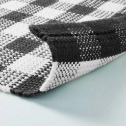 Textured Gingham Indoor/Outdoor Woven Area Rug Dark Gray/Cream - Hearth & Hand™ With Magnolia -Home Furnishing Store GUEST 59c84c51 ff59 41d4 aafd 9637c81802a5