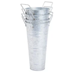 Farmlyn Creek 4-Pack 10-Inch Galvanized Flower Buckets With Handles, Metal Floral Vases For Fresh Flowers And Dried Floral Table Arrangements -Home Furnishing Store GUEST 5b3645c7 d04d 4839 bcfd 0aff47ce8deb