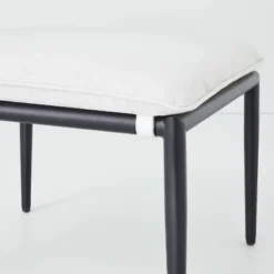 Cushioned Metal Outdoor Ottoman - Cream/Black - Hearth & Hand™ With Magnolia -Home Furnishing Store GUEST 5c223bc4 7f86 45fd ba7e 832e53ba3c53