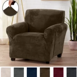 Great Bay Home Stretch Velvet-Plush Washable Chair Slipcover -Home Furnishing Store GUEST 5cad8cd6 c8b3 4b91 879c 96c19f3fded2