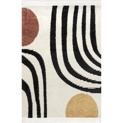 NuLOOM Stefanie Abstract Shapes Tassel Area Rug 9 NuLOOM Stefanie Abstract Shapes Tassel Area Rug - Image 9