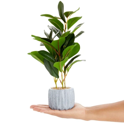 Juvale Artificial Plants In Pot, Fake Faux Plants With Gray Cement Planter, 3.1 X 3.1 X 11.8 In 3 Juvale Artificial Plants In Pot, Fake Faux Plants With Gray Cement Planter, 3.1 X 3.1 X 11.8 In - Image 3
