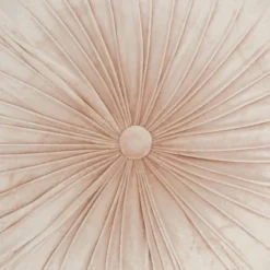 Sofia Pin Tuck Velvet Round Floor Cushion - Mina Victory