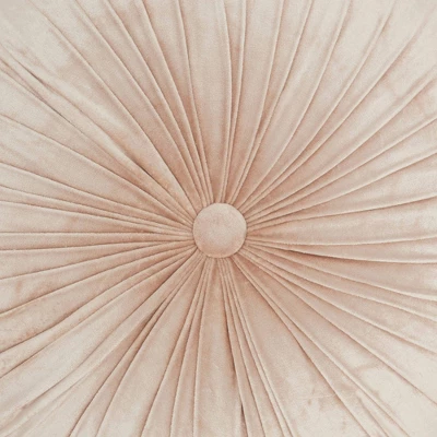 Sofia Pin Tuck Velvet Round Floor Cushion - Mina Victory 1 Sofia Pin Tuck Velvet Round Floor Cushion - Mina Victory