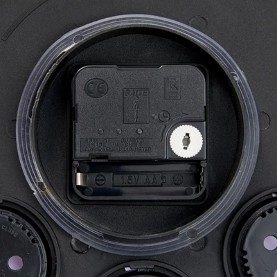 Farmlyn Creek Weatherproof Outdoor Wall Clock And Temperature Gauge Thermometer For Patios & Pools, Black, 12 In 4 Farmlyn Creek Weatherproof Outdoor Wall Clock And Temperature Gauge Thermometer For Patios & Pools, Black, 12 In - Image 4