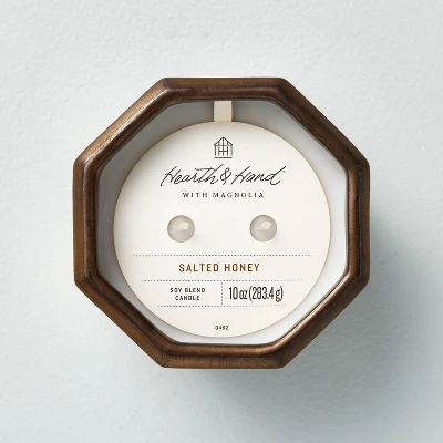 Octagonal Ceramic Salted Honey Fall Jar Candle Metallic Bronze - Hearth & Hand™ With Magnolia 2 Octagonal Ceramic Salted Honey Fall Jar Candle Metallic Bronze - Hearth & Hand™ With Magnolia - Image 2