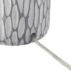360 Lighting Patrick Modern Coastal Table Lamp 26 1/4" High Gray White Wash Geometric Ceramic Drum Fabric Shade For Bedroom Living Room Bedside Office -Home Furnishing Store GUEST 6208b4ae 0bce 42c8 b45f f4e39e161a8b