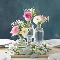 Farmlyn Creek 6 Pack Glass Bottles, Vintage Style Pharmacy Bottles, Home Décor, 2.5 X 4.8 In