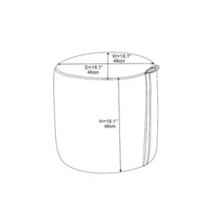 Round Fabric Ottoman With Faux Leather Trim - Cream/Gray Stripes - Hearth & Hand™ With Magnolia -Home Furnishing Store GUEST 635ce174 f0e3 4840 ad36 f23665f67843